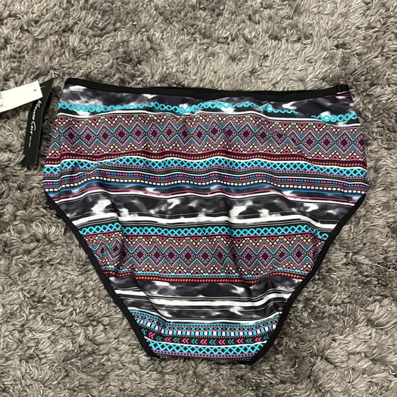 Kenneth Cole New York Blue Black Chevron Bikini Bottom Swimming Suit Designer - Picture 6 of 8